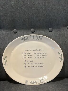 Rae Dunn "Share the Love" Ceramic Serving Platter - White